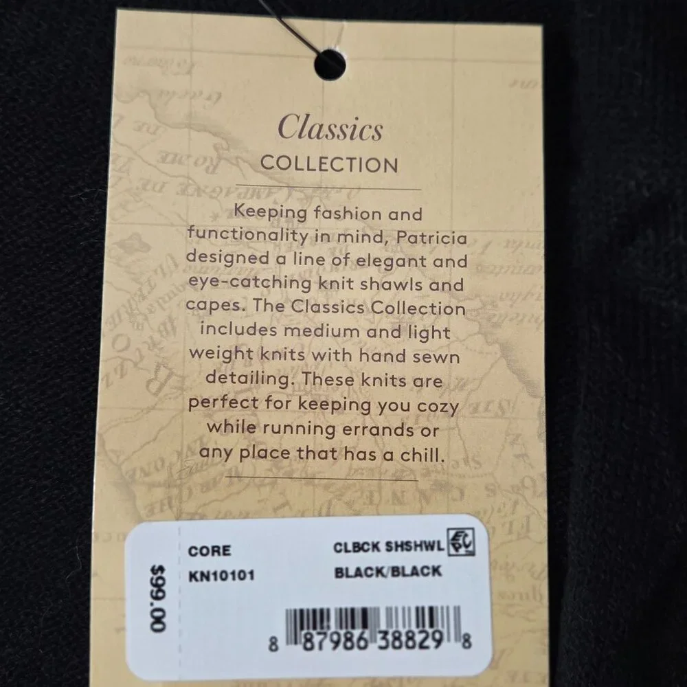 Patricia Nash Women's Color Block Shawl - Black
